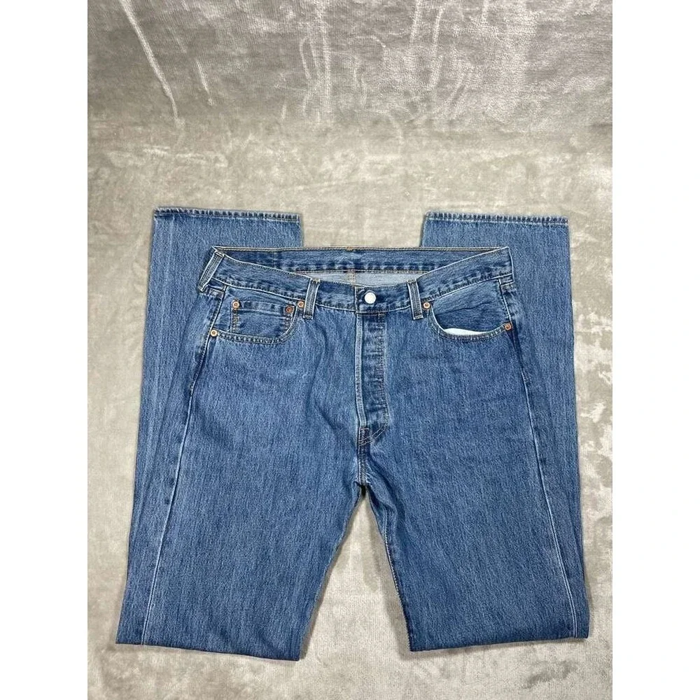 Levi's 501 Button Fly Jeans Men Size 36x36 Straight Denim Irregular
